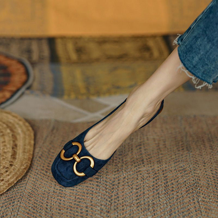 Womens Slingback Shoes Leather Strap Elegant Fit