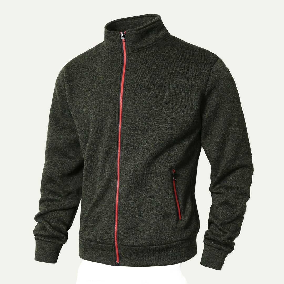 Mens Track Jacket Stand Collar Contrast Zipper
