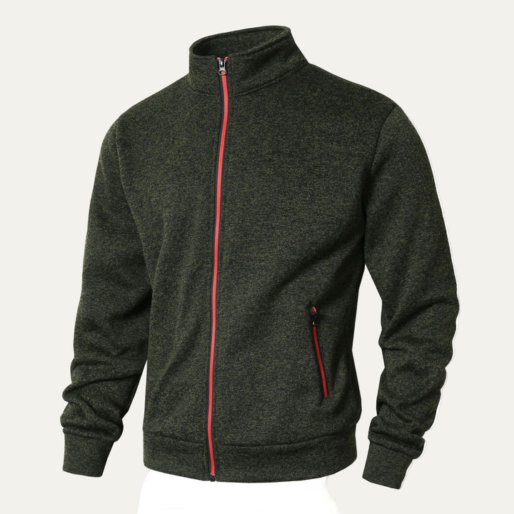 Mens Track Jacket Stand Collar Contrast Zipper