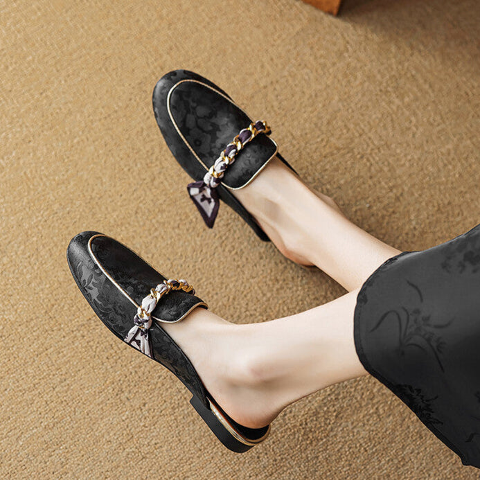 Womens Genuine Leather Mules Slip-On Style