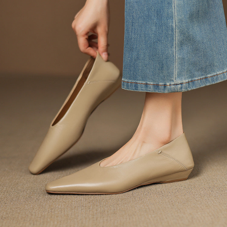 Womens Leather Flats Genuine Material - BritishMode