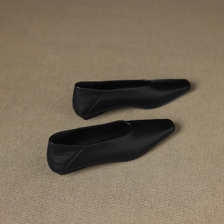 Womens Leather Flats Genuine Material