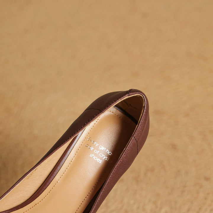 Womens Genuine Leather Heels Classic Fit