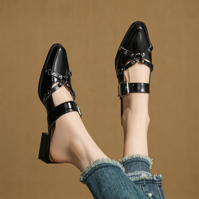 Womens Slingback Shoes Genuine Leather
