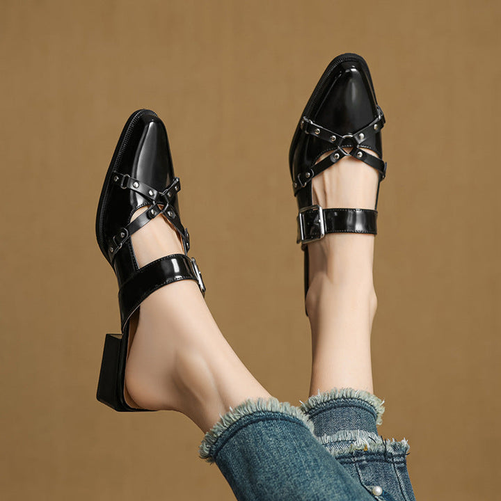 Womens Slingback Shoes Genuine Leather