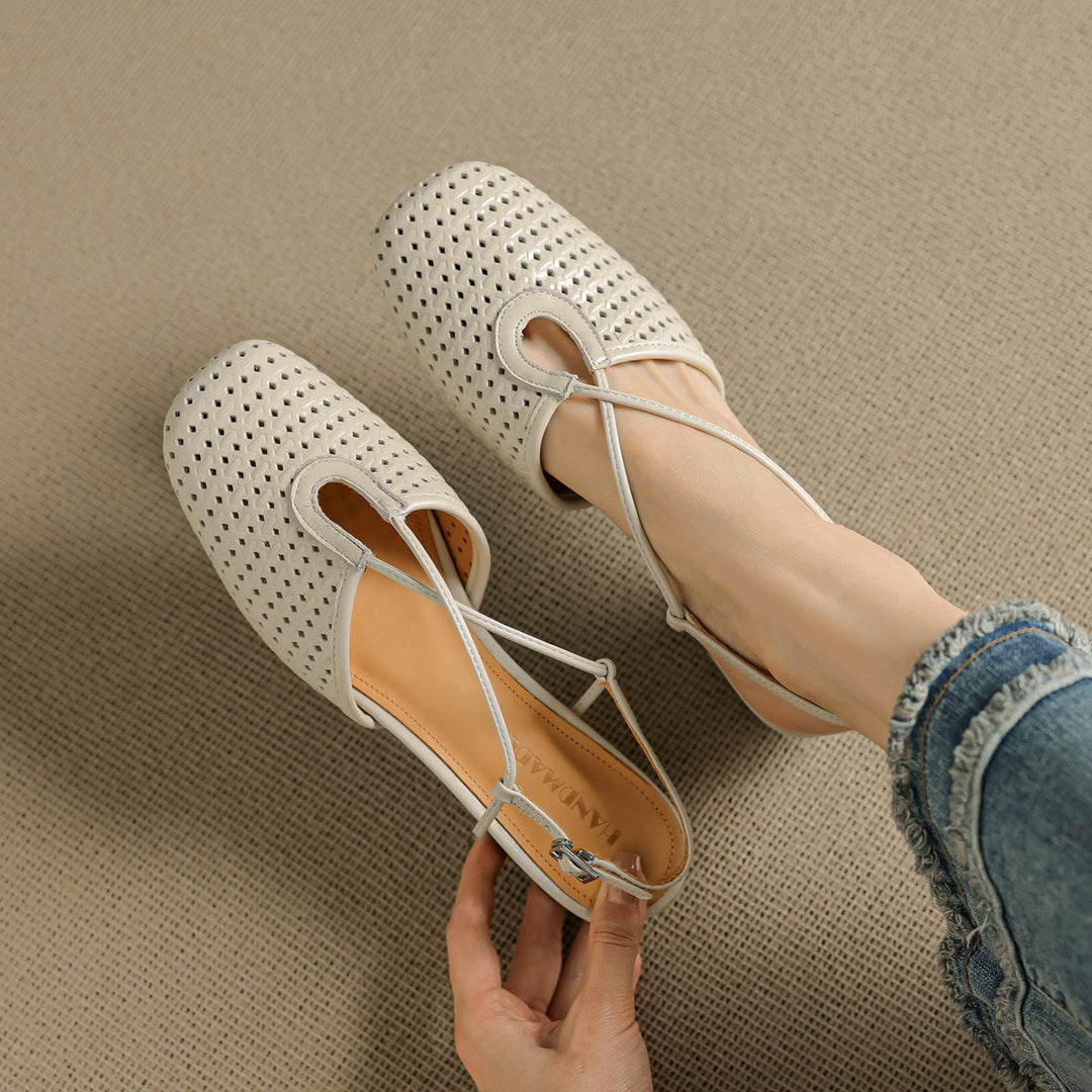 Womens Slingback Shoes Genuine Leather Classic Fit