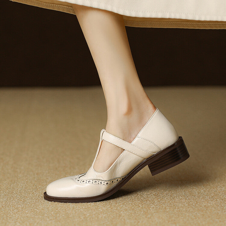 Womens Genuine Leather Shoes Classic Fit