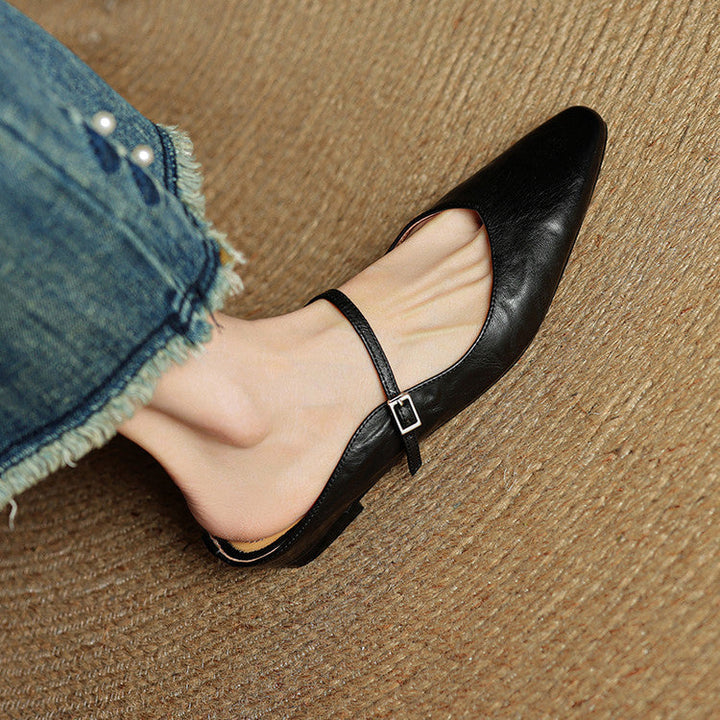 Womens Leather Mules Genuine Leather Slip-On