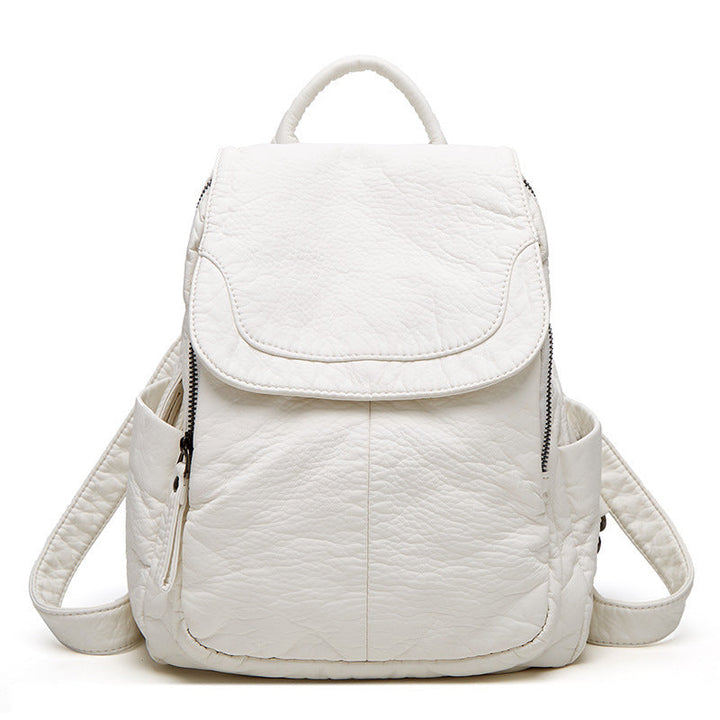 Unisex Backpack Soft Leather Spacious Storage