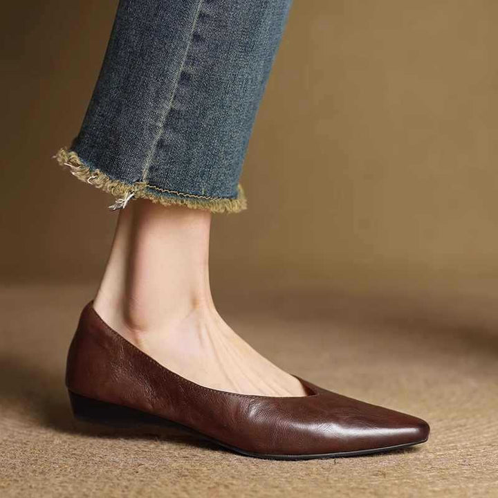 Womens Genuine Leather Mules Slip-On Comfortable