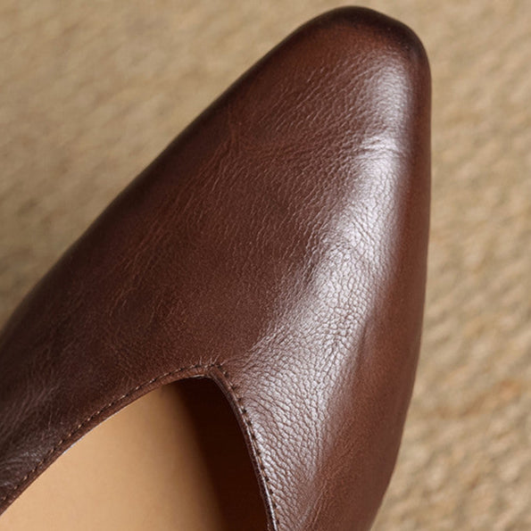 Womens Genuine Leather Mules Slip-On Comfortable