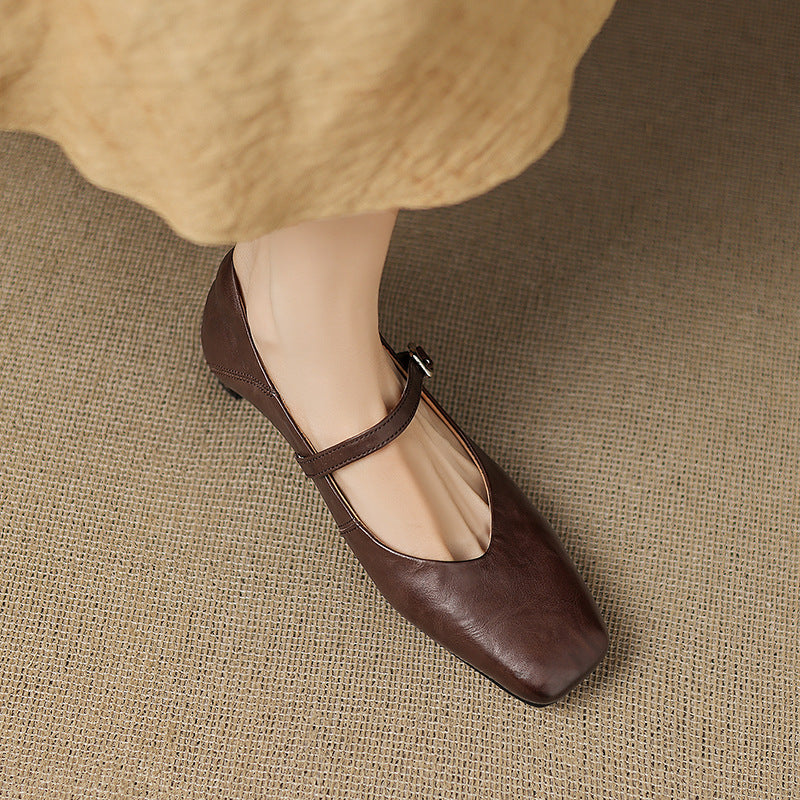 Womens Flats Genuine Leather Slip-On