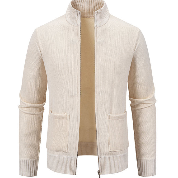 Unisex Full-Length Zip-Up Cardigan with Pockets