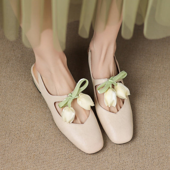 Womens Slingback Shoes Genuine Leather Classic Fit