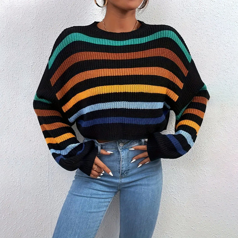 Womens Crew Neck Sweater Warm Knit Regular Fit - BritishMode