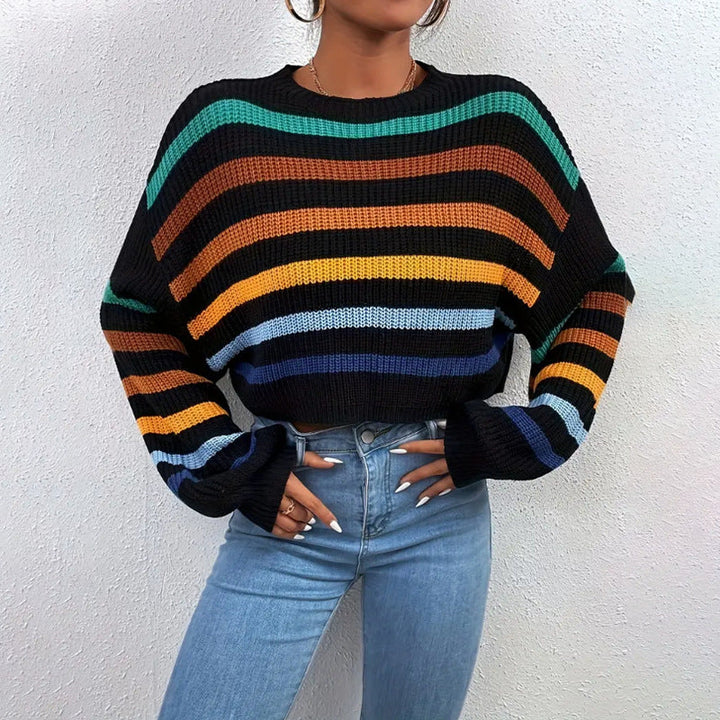 Womens Crew Neck Sweater Warm Knit Regular Fit - BritishMode