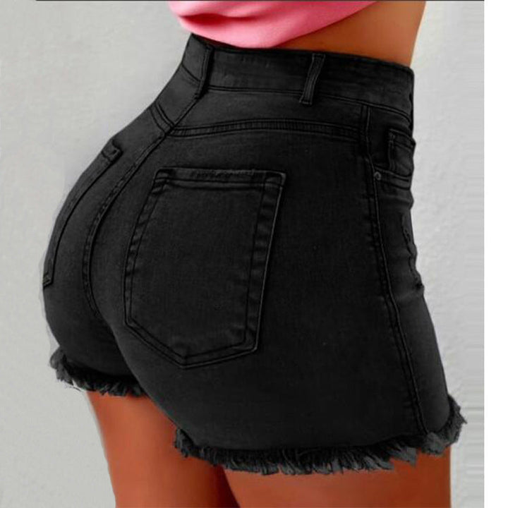 Womens Denim Micro Shorts Skinny Fit Short