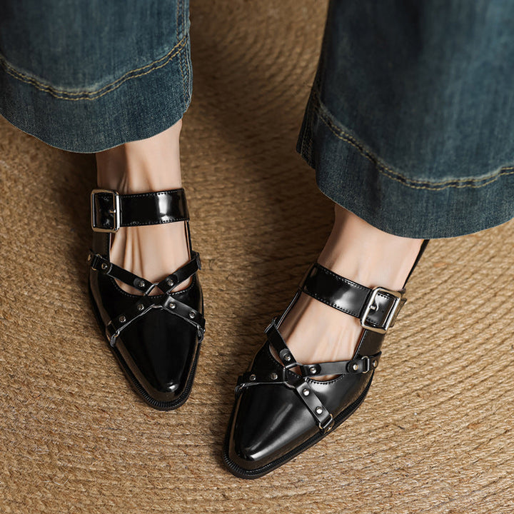 Womens Slingback Shoes Genuine Leather