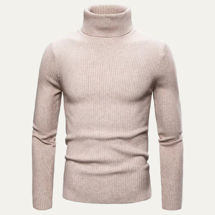 Mens Slim Fit Turtleneck Sweater Rib Knit