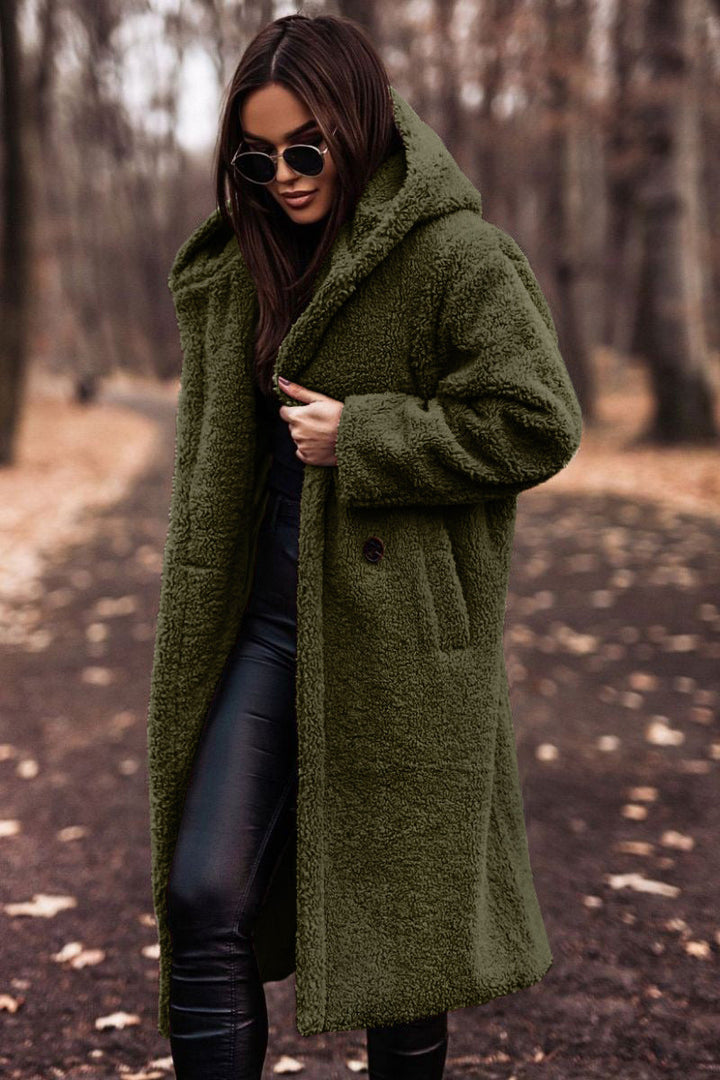Womens Hooded Parka Coat Soft Fleece