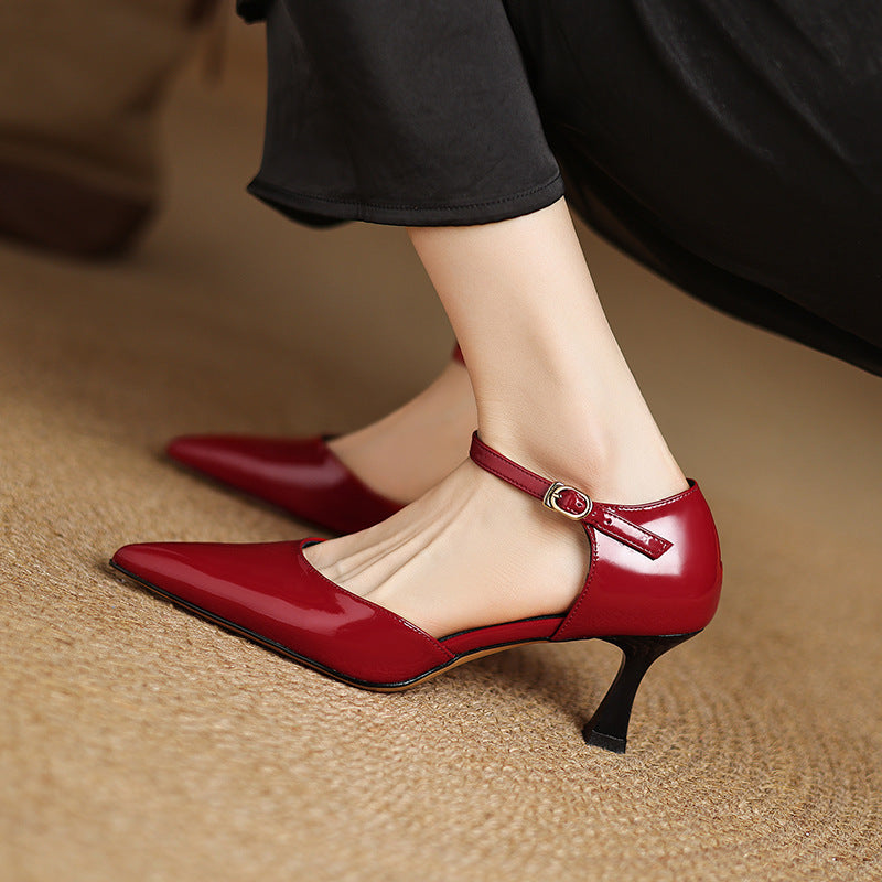 Womens Genuine Leather Heels Classic Fit