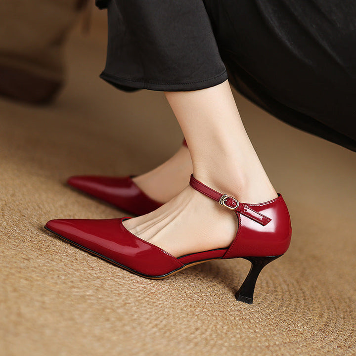 Womens Genuine Leather Heels Classic Fit
