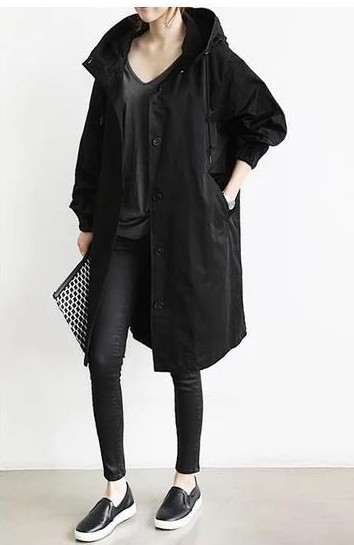 Womens Trench Coat Waterproof Large Hooded