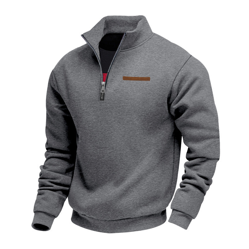 Mens Quarter Zip Pullover High Collar Slim Fit