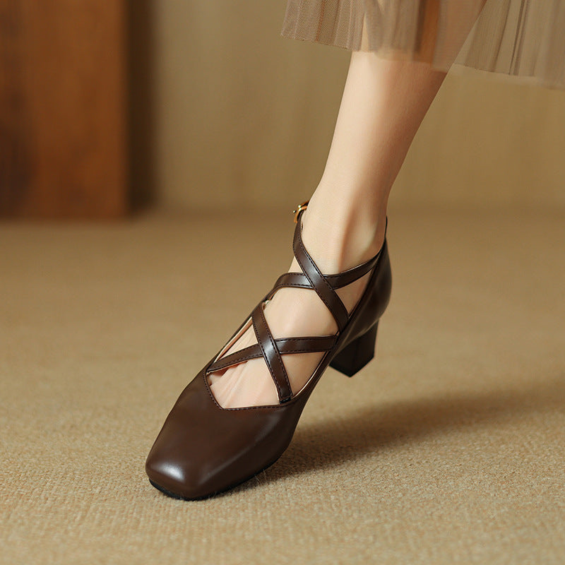 Womens Leather Heels Classic Fit