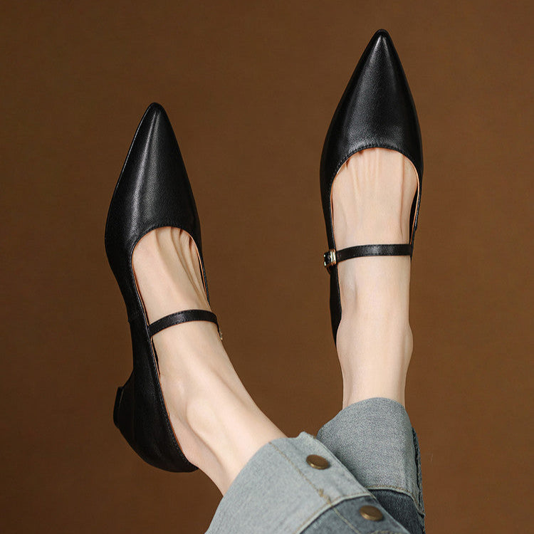 Womens Genuine Leather Heels Classic Fit