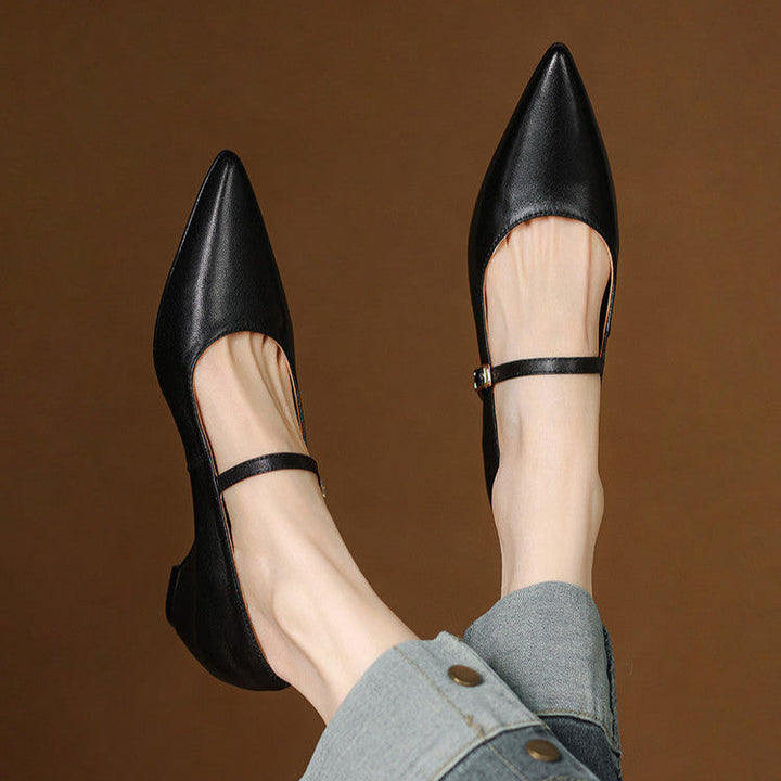 Womens Genuine Leather Heels Classic Fit