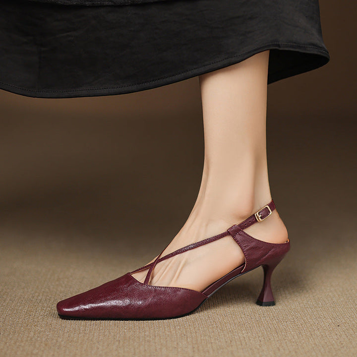 Womens Genuine Leather Heels Classic Fit