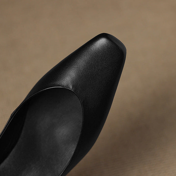 Womens Genuine Leather Flats Slip-On Style
