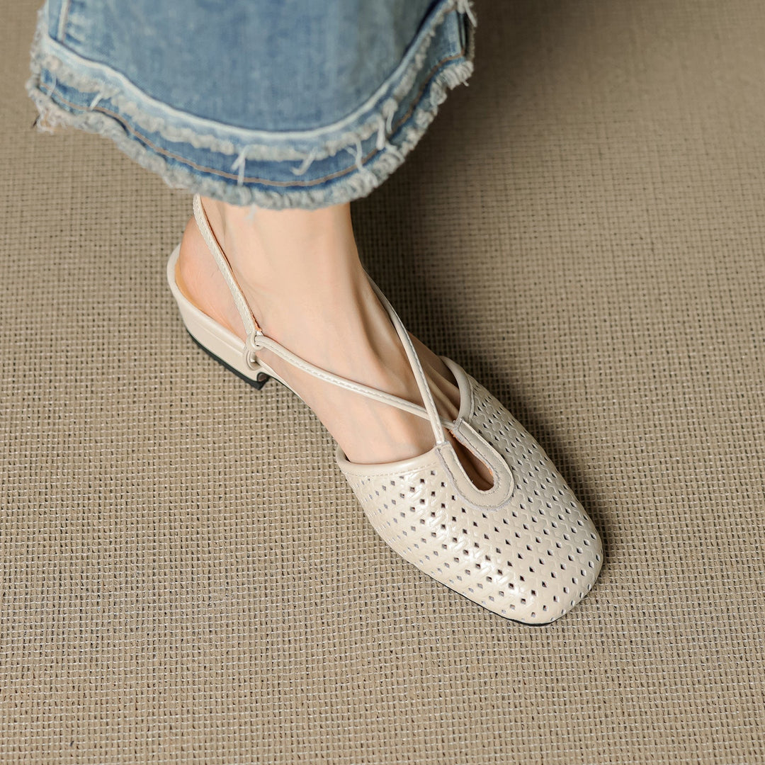 Womens Slingback Shoes Genuine Leather Classic Fit