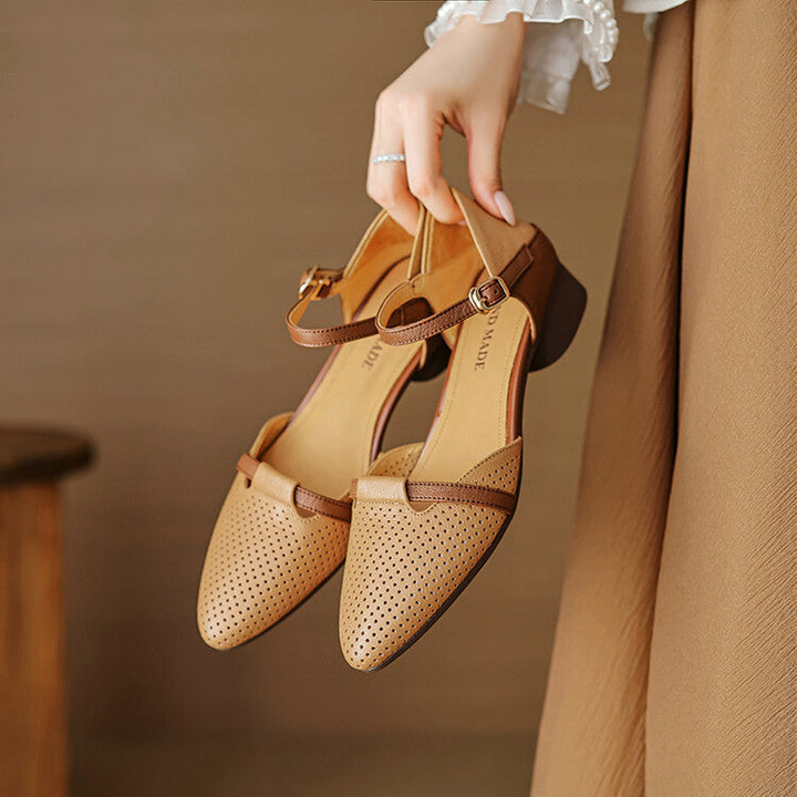 Womens Genuine Leather Heels Classic Fit