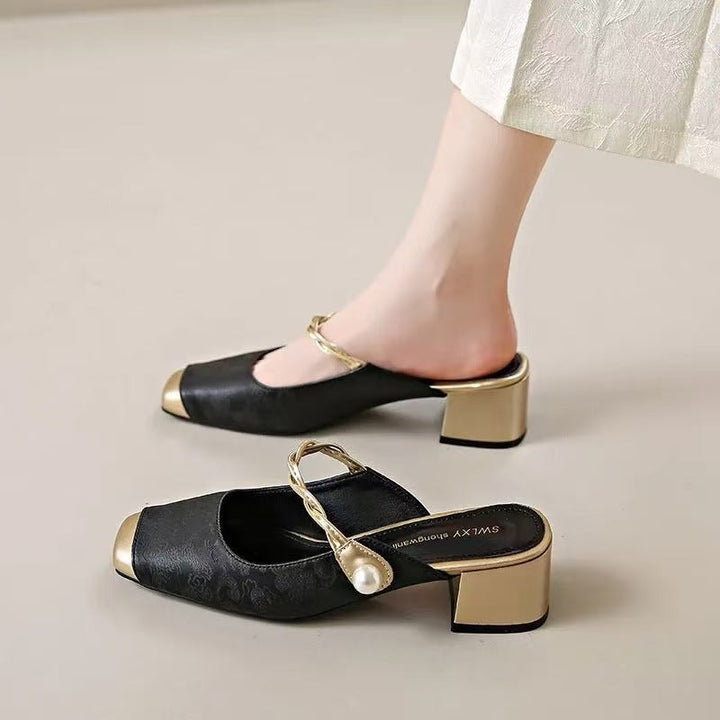 Womens Leather Mules Genuine Leather Slip-On