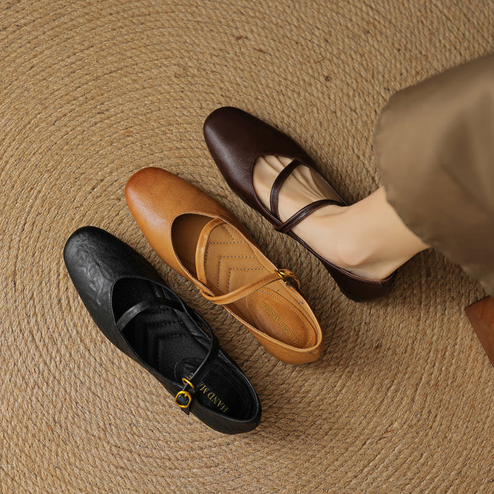 Womens Flats Genuine Leather Slip-On