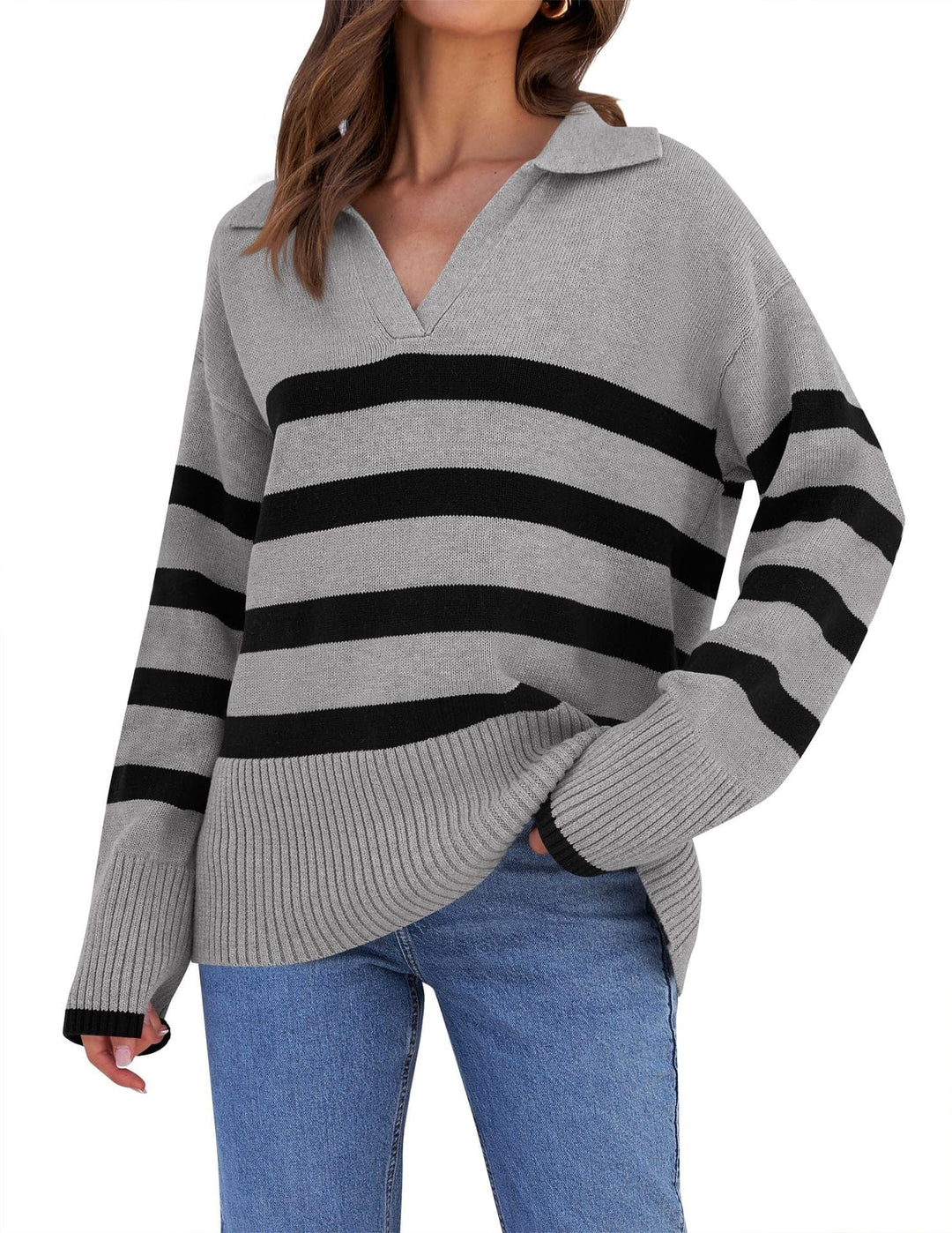 Womens Oversized Knit Sweater Cozy Casual Fit