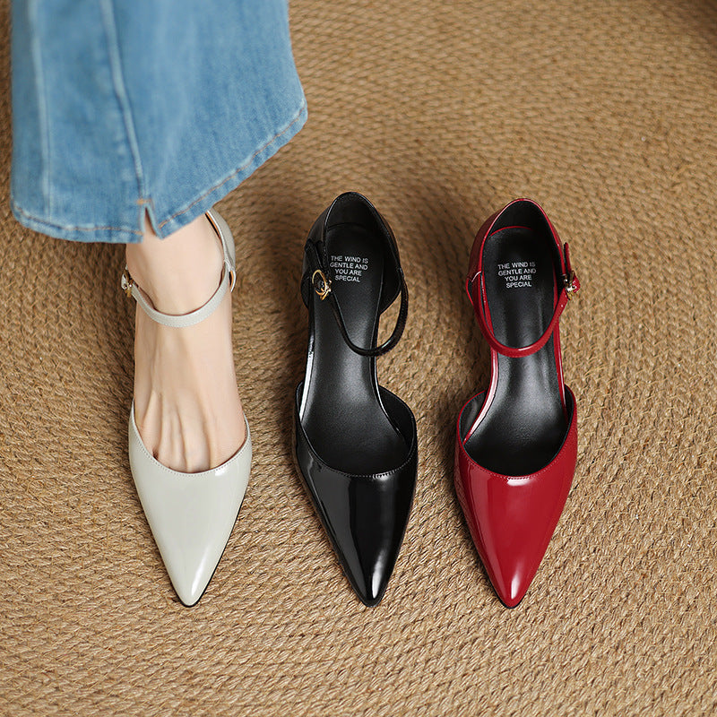 Womens Genuine Leather Heels Classic Fit