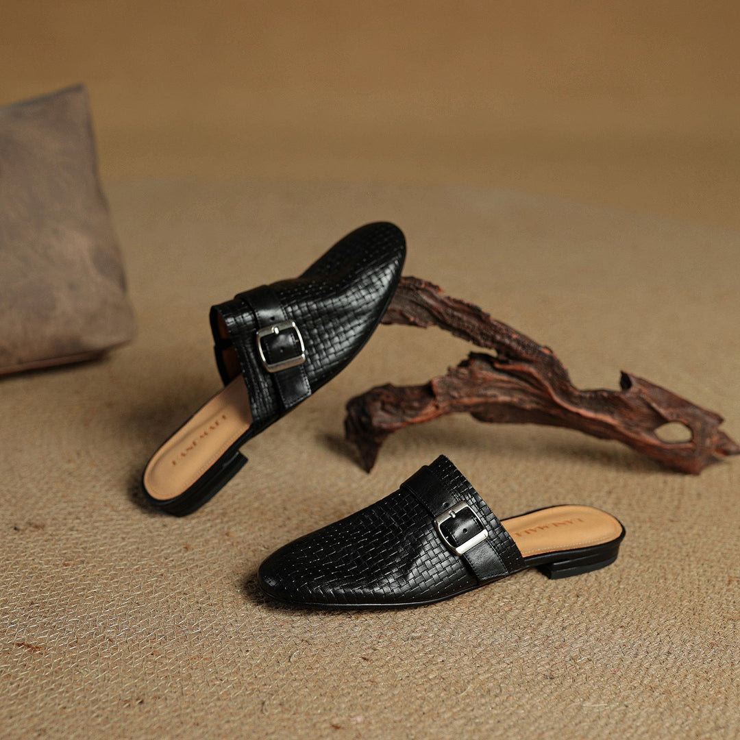 Womens Leather Mules Genuine Leather Slip-On