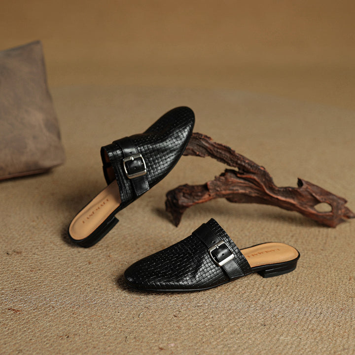 Womens Leather Mules Genuine Leather Slip-On