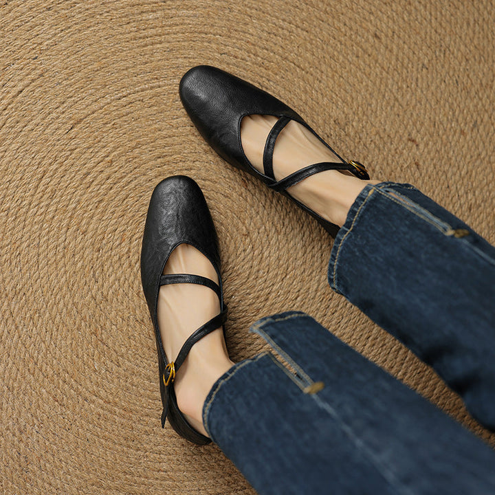 Womens Flats Genuine Leather Slip-On