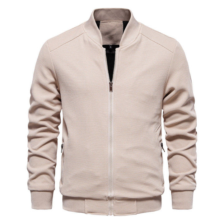 Mens Knit Jacket Textured Full Zipper