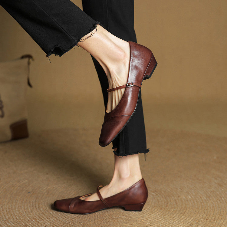 Womens Genuine Leather Pumps Classic Fit