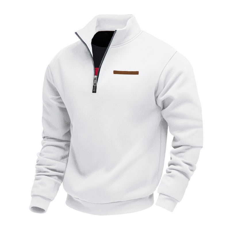 Mens Quarter Zip Pullover High Collar Slim Fit