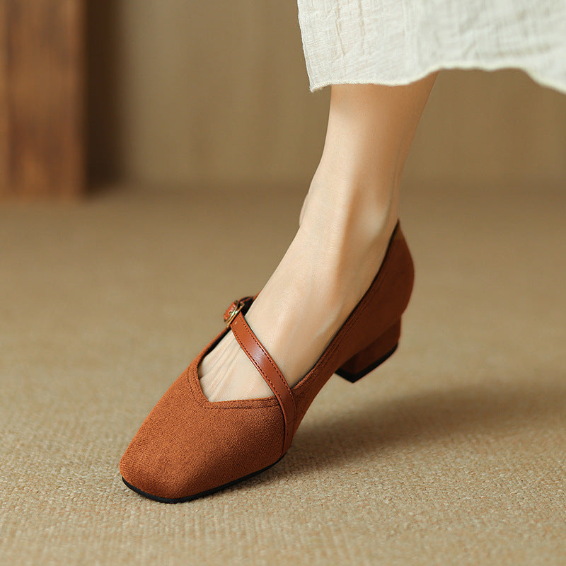 Womens Suede Heels Classic Fit