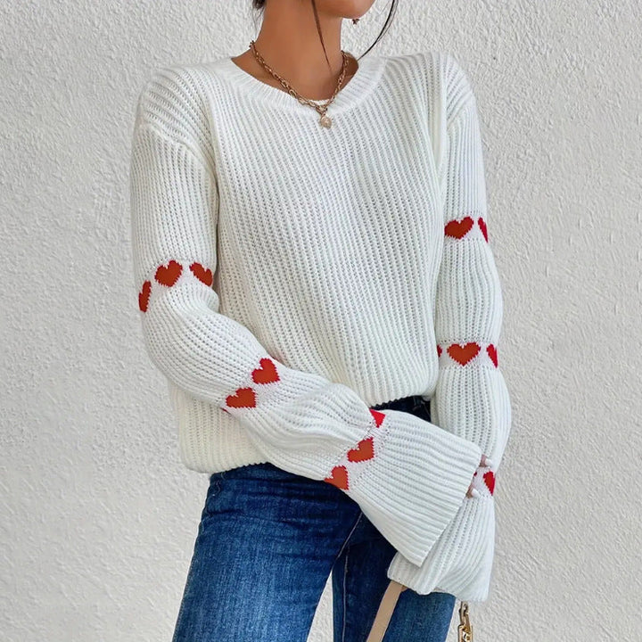 Womens Casual Crew Neck Sweater Soft Knit - BritishMode