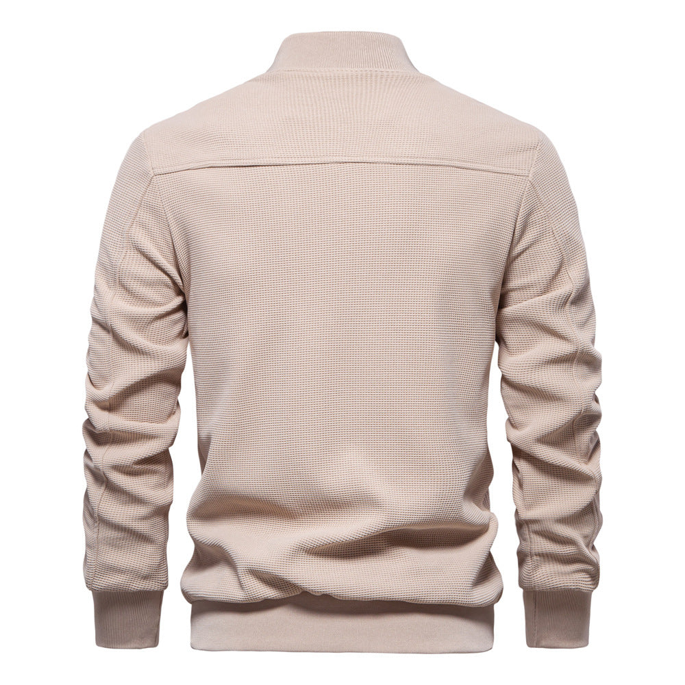 Mens Knit Jacket Textured Full Zipper