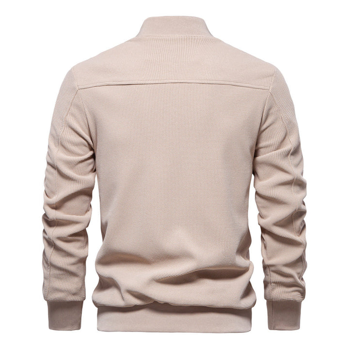 Mens Knit Jacket Textured Full Zipper