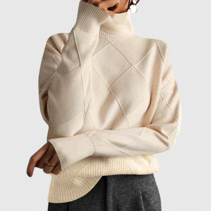 Womens Turtleneck Knit Sweater Long Sleeve